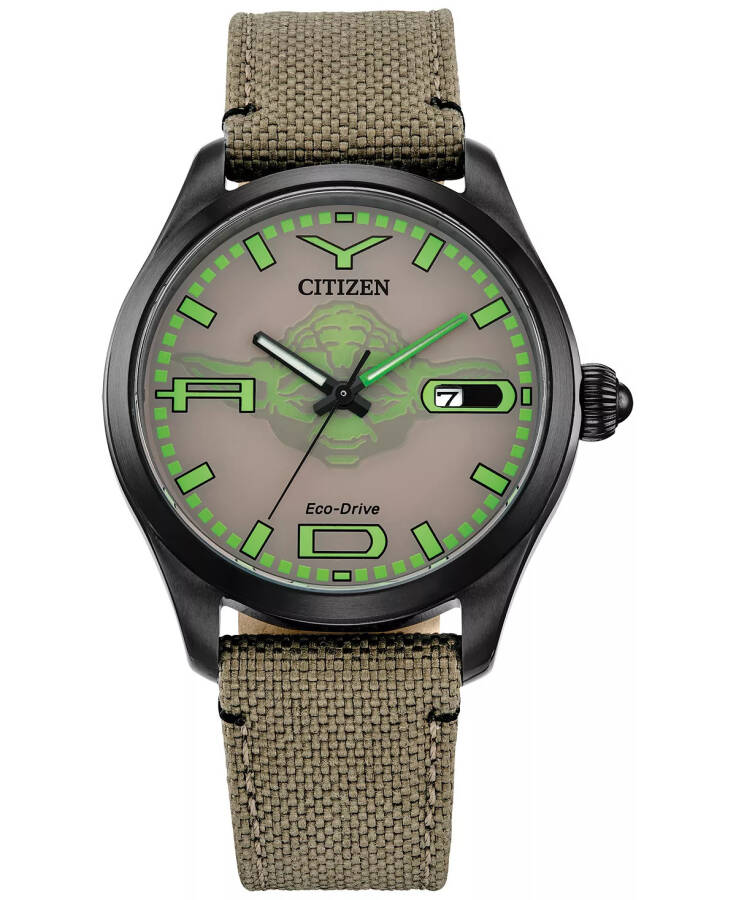 Eco-Drive Erkaklar uchun Star Wars Yoda bej naylon tasmali soat 42 mm bej - 1