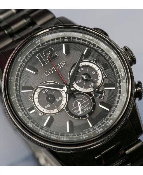 Eco-Drive Erkaklar uchun Xronograf Nighthawk Kulrang Zanglamaydigan Po'lat Bilaguzuk Soati 43mm Kulrang - 6