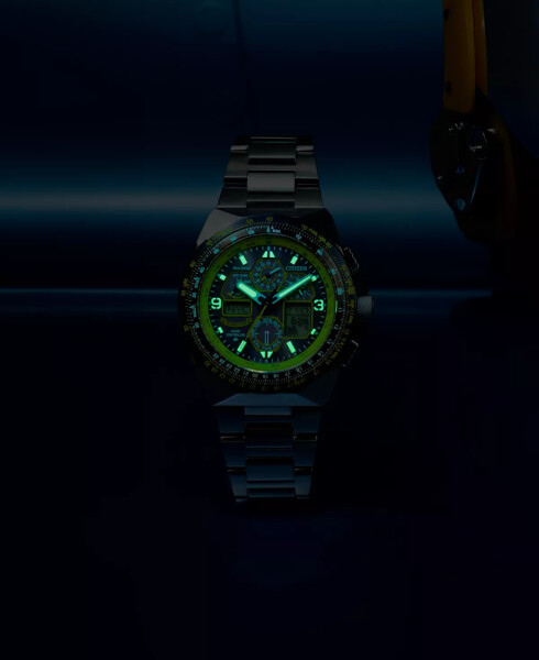 Eco-Drive Erkaklar uchun Xronograf Promaster Skyhawk A-T Blue Angels Zanglamaydigan Po'lat Bilaguzuk Soati 46mm Rangsiz - 5