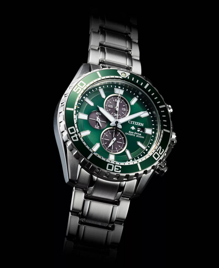 Eco-Drive Erkaklar Xronograf Promaster Sho'ng'in Paslanmaydigan Po'lat Bilaguchli Soat 45mm Kumush Rang - 4