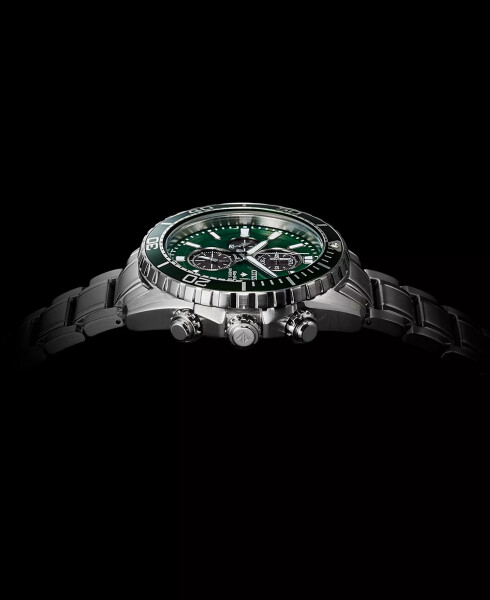 Eco-Drive Erkaklar Xronograf Promaster Sho'ng'in Paslanmaydigan Po'lat Bilaguchli Soat 45mm Kumush Rang - 5