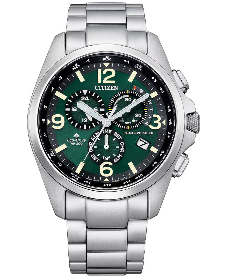 Eco-Drive Erkek Kronograf Promaster Land Paslanmaz Çelik Bilezik Saat 45mm Gümüş Tonu - 1