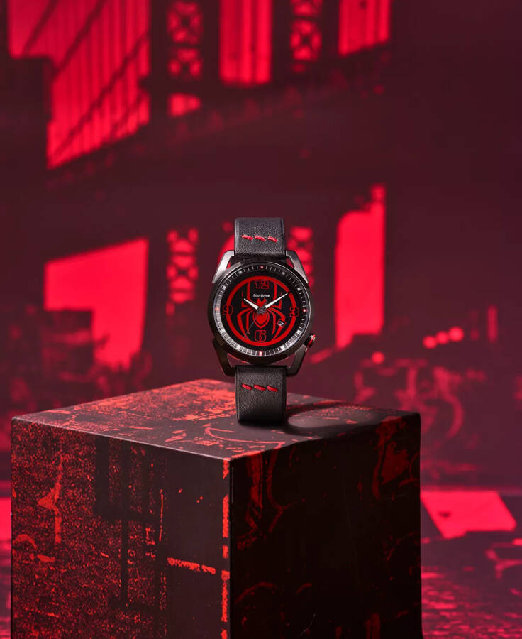 Eco-Drive Erkek Marvel Miles Morales Siyah Deri Kayış Saat 42mm Renksiz - 5