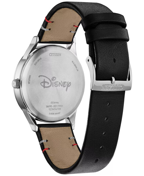 Eco-Drive Kadın Disney Mickey Mouse Siyah Deri Kayış Saat 40mm Siyah - 3