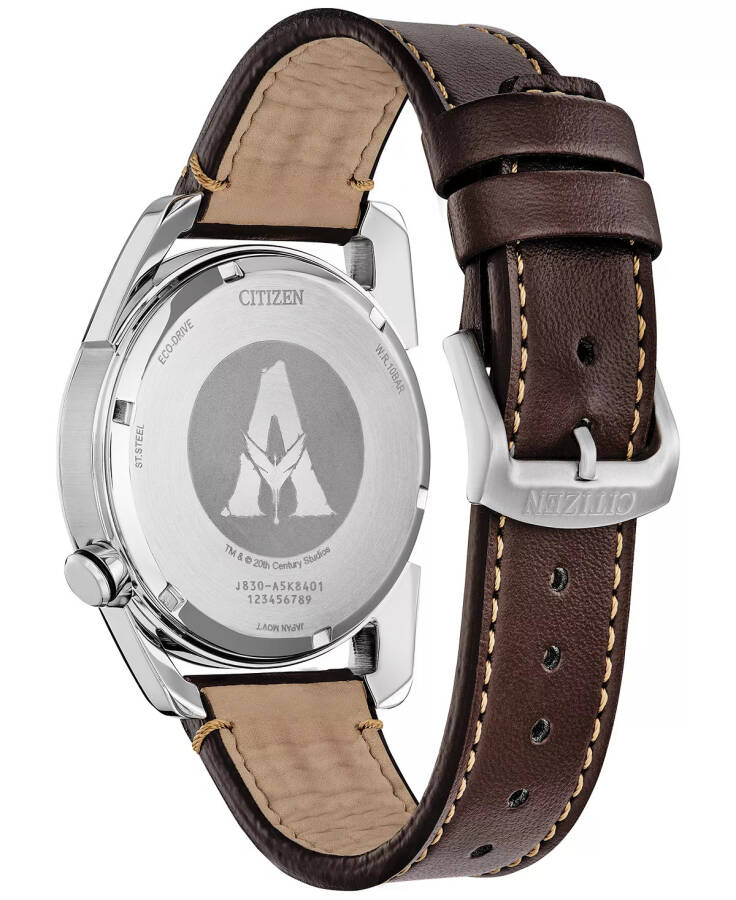 Eco-Drive Men's Avatar Brown Leather Strap Watch 42mm Brown - 3