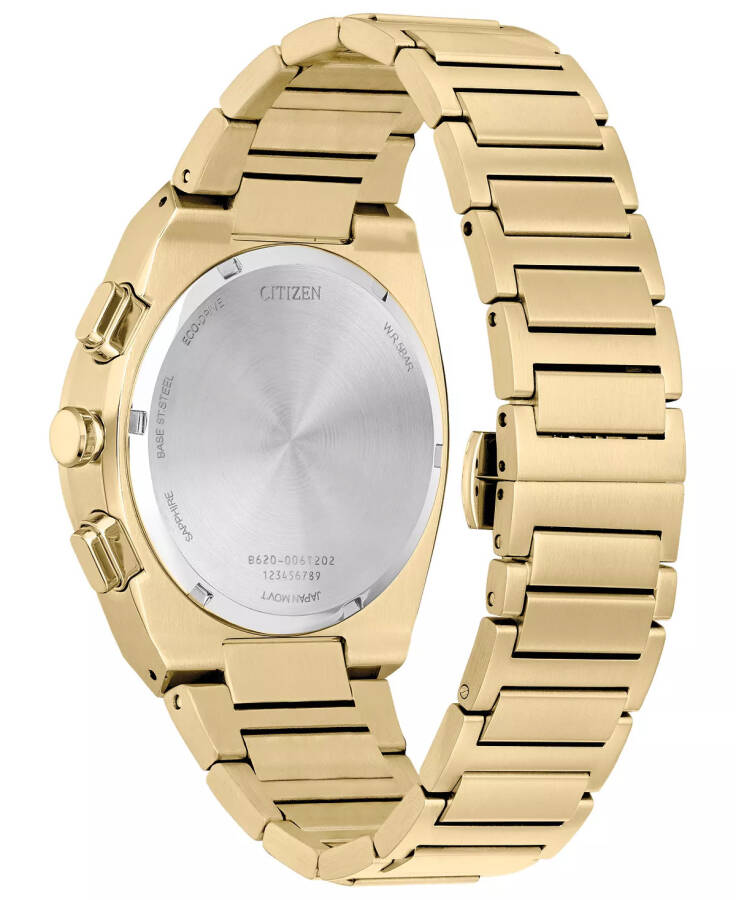 Eco-Drive Men's Chronograph Modern Axiom Gold-Tone Stainless Steel Bracelet Watch 43mm Gold-tone - 3