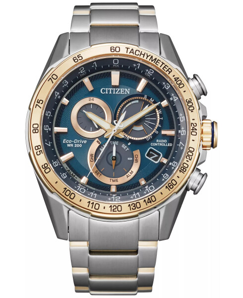 Eco-Drive Men's Chronograph PCAT Two-Tone Stainless Steel Bracelet Watch 43mm Two Tone - 1