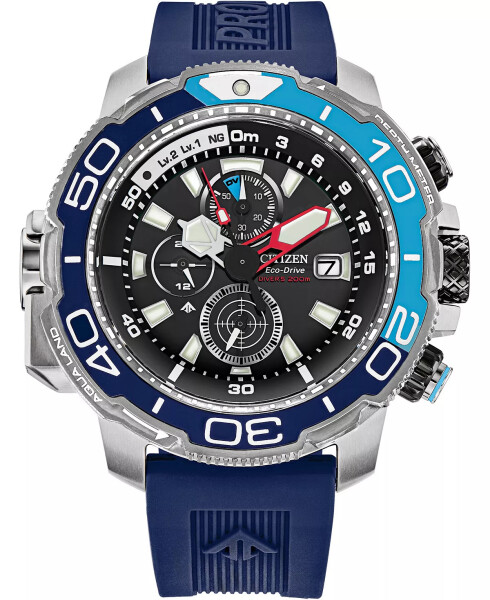 Eco-Drive Men's Chronograph Promaster Aqualand Blue Polyurethane Strap Watch 46mm Blue - 1