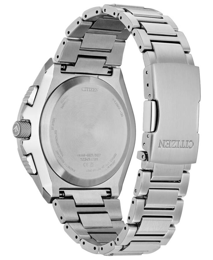 Eco-Drive Men's Chronograph Promaster Skyhawk Stainless Steel Bracelet Watch 46mm Silver-tone - 1