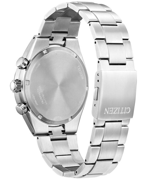 Eco-Drive Men's Chronograph Weekender Silver-Tone Titanium Bracelet Watch 43mm, Created for Modazone Silver-tone - 3