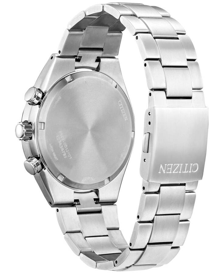 Eco-Drive Men's Chronograph Weekender Silver-Tone Titanium Bracelet Watch 43mm, Created for Modazone Silver-tone - 3