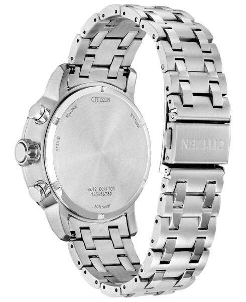 Eco-Drive Men's Chronograph Weekender Stainless Steel Bracelet Watch 44mm Silver-tone - 1