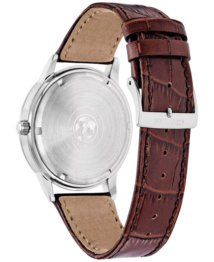 Eco-Drive Men's Corso Brown Leather Strap Watch 44mm Brown - 3