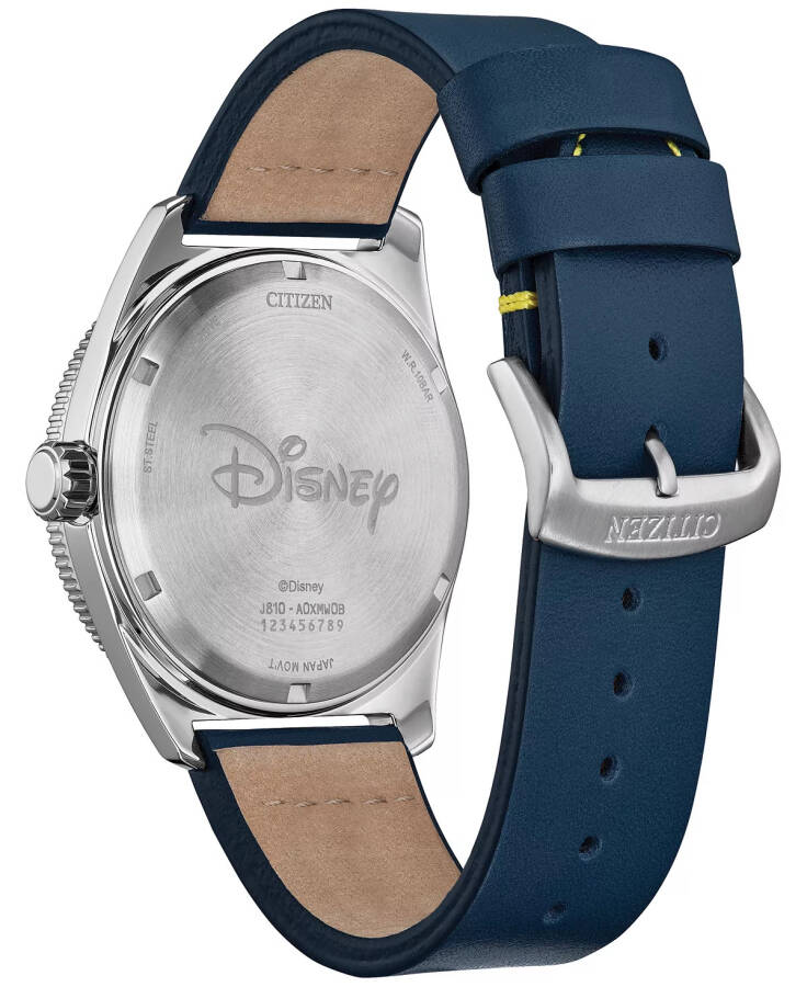 Eco-Drive Men's Donald Duck Blue Leather Strap Watch 42mm Blue - 3