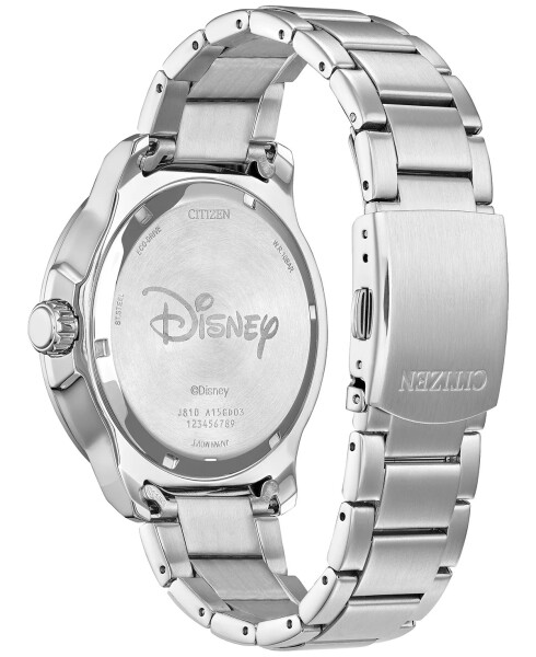 Eco-Drive Men's Mickey Mouse Astronaut Stainless Steel Bracelet Watch 42mm Silver-tone - 3