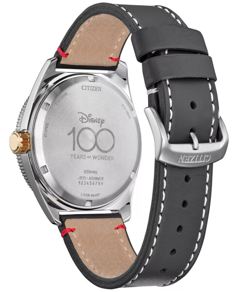 Eco-Drive Men's Mickey Mouse Club Gray Leather Strap Watch 42mm Box Set Gray - 3