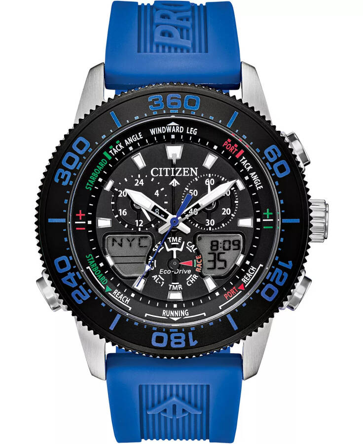 Eco-Drive Men's Promaster Sailhawk Analog-Digital Blue Polyurethane Strap Watch 44mm Blue - 1