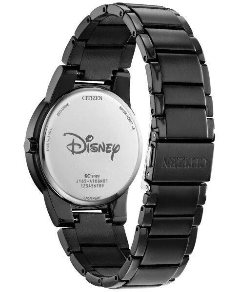 Eco-Drive Unisex Disney Mickey Mouse Qora Rangli Zanglamaydigan Po'lat Bilaguchli Soat 40mm Qora - 3