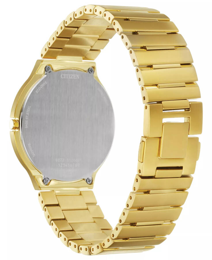 Eco-Drive Unisex Stiletto Gold-Tone Stainless Steel Bracelet Watch 39mm Gold-tone - 3