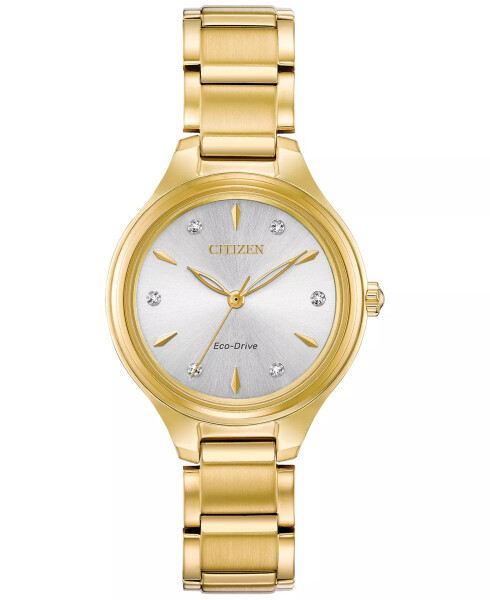 Eco-Drive Women's Corso Diamond-Accent Gold-Tone Stainless Steel Bracelet Watch 29mm Gold - 1