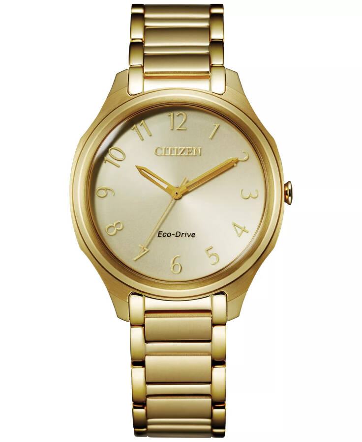 Eco-Drive Women's Gold-Tone Stainless Steel Bracelet Watch 35mm Gold - 1