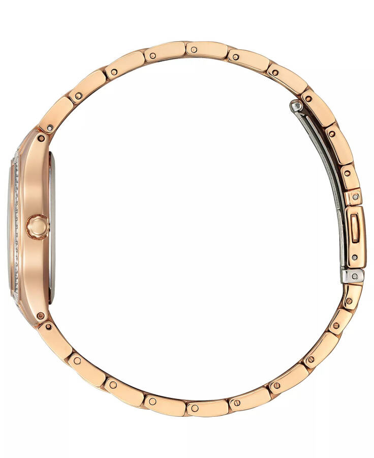 Eco-Drive Women's Silhouette Crystal Rose Gold-Tone Stainless Steel Bracelet Watch 30mm Pink Gold-tone - 2