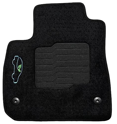 ecoMats Carpet Floor Mats Custom Fit for 2016 to 2024 Chevrolet Malibu with Non-Slip Heel Pad and Safety Locks - Front and Rear - Black - 6