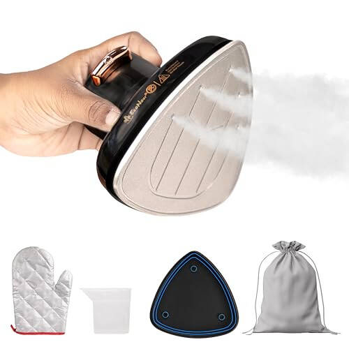 EcoNour Travel Steamer for Clothes Portable Mini Iron | Garment Steamer & Clothing Steamer | Small Iron Portable Steamer for clothes | Travel size iron With Steam | Travel handheld steamer | Black - 2