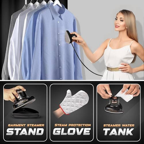 EcoNour Travel Steamer for Clothes Portable Mini Iron | Garment Steamer & Clothing Steamer | Small Iron Portable Steamer for clothes | Travel size iron With Steam | Travel handheld steamer | Black - 8