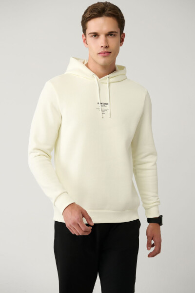 Ecru Hooded Sweatshirt - 1