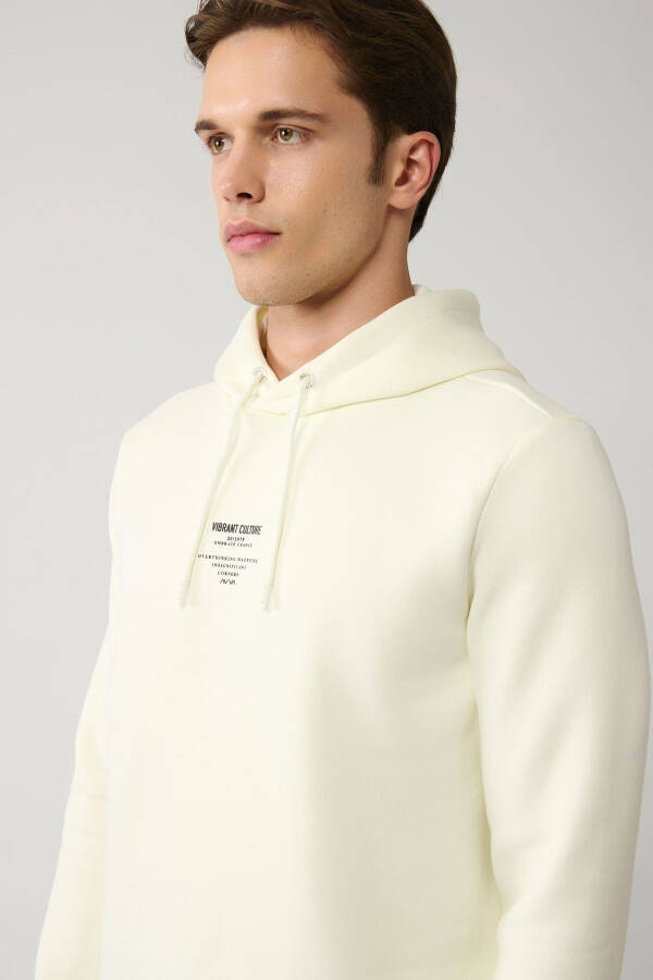 Ecru Hooded Sweatshirt - 2