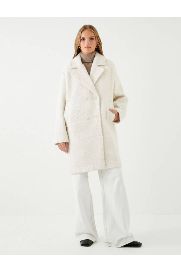 Ecru women's coat - 3