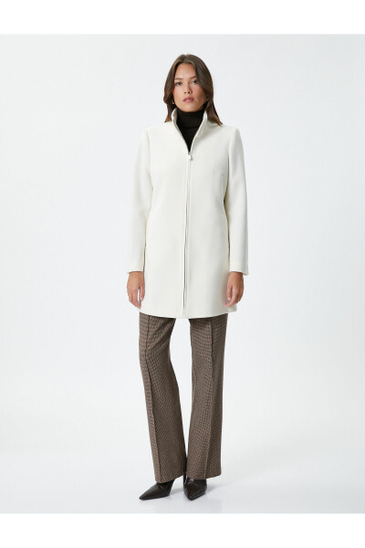 Ecru women's coat - 10