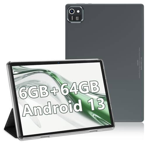 EDDBNi plansheti 10.1 dyuymli Android 13 Planshetlari, 64GB ROM 512GB Kengaytirilgan To'rt Yadroli Protsessor, 6000mAh 8MP Kamera, Wi-Fi bilan Planshet qopqog'i Qora - 1