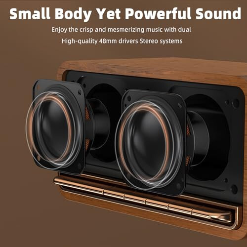 Edifier Retro Ahşap Bluetooth Hoparlör, 20W Stereo Sesli Kablosuz Taşınabilir Hoparlörler, AUX Girişli Vintage Dekoratif Hoparlör, USB Ses Kartı, Mikro SD Kahverengi - 3