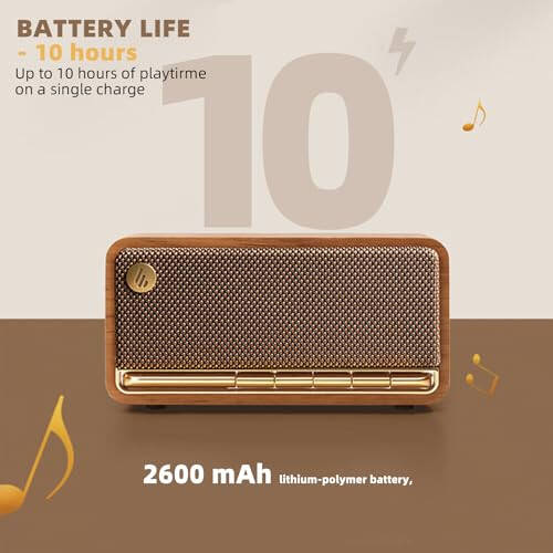 Edifier Retro Wood Bluetooth Speaker, Wireless Portable speakers with 20W Stereo Sound, vintage decor speaker with AUX, USB Soundcard, Micro SD Brown - 2