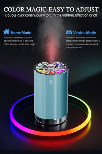 EDKCXB Smart Car Air Fresheners, 7 Colors Breathing Light, Auto On/Off, 80ml Fragrance Lasts 6 Months, Portable USB Aromatherapy Diffuser for Car Home Office Bedroom, Blue Frosted, Cologne - 3