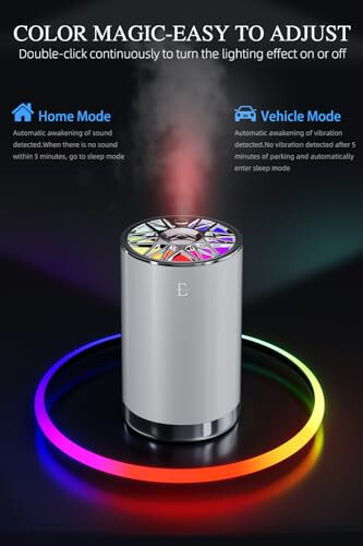 EDKCXB Smart Car Air Fresheners, 7 Colors Breathing Light, Auto On/Off, 80ml Fragrance Lasts 6 Months, Portable USB Aromatherapy Diffuser for Car Home Office Bedroom, White Frosted, Cologne - 3