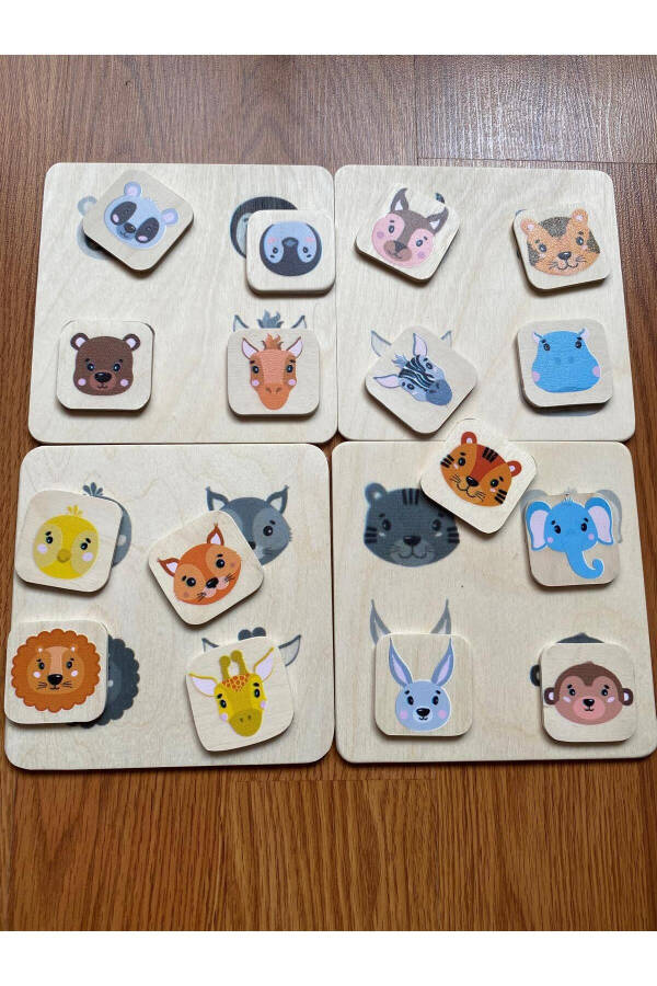 Educational Matching Game for Kids with 20 Wooden Figures - 1