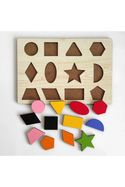 Educational Wooden Geometric Shapes Building Blocks - 7