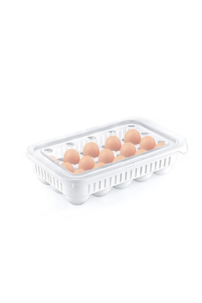 Egg Storage Container 15pcs x 2, Sterile Egg Holder, Lidded Egg Organizer - 1