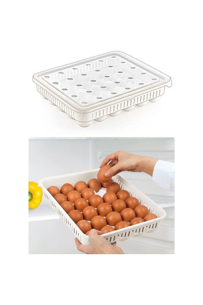 Egg Storage Container 30 Pack 1 Unit, Sterile Egg Tray, Lidded Egg Organizer - 8