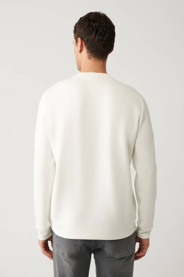 Ekru Bisiklet Yaka Sweatshirt - 4