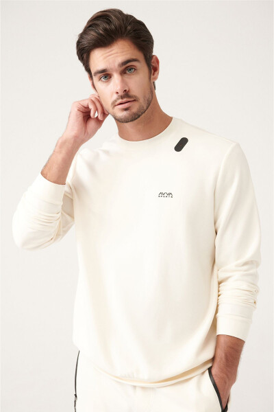 Ekru Soft Touch Baskılı Sweatshirt - 8