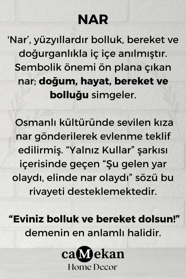 El Yapımı Hediyelik Nar Duvar Süsü Nar Süs Anlamlı Ev Hediyesi Dekoratif Duvar Aksesuarı - 2