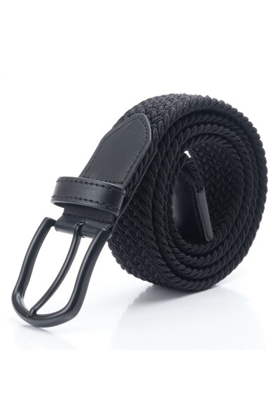 Elastic Black Knit Belt - 1