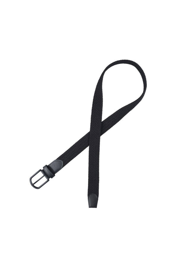 Elastic Black Knit Belt - 2