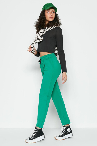 Elastic Waist and Cuff Jogger Pants 810 Green - 1