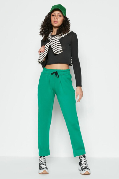 Elastic Waist and Cuff Jogger Pants 810 Green - 2