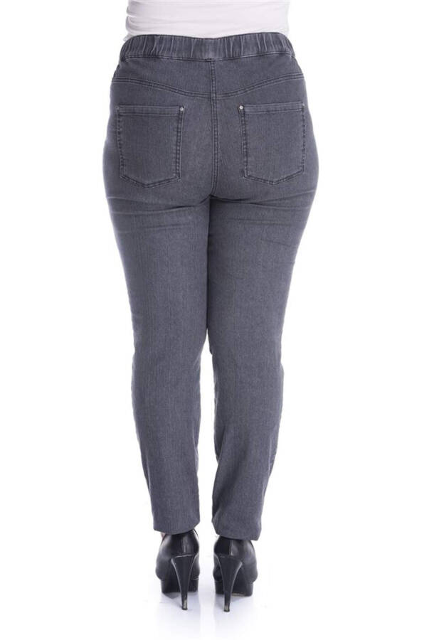 Elastic Waist Denim Pants - 4